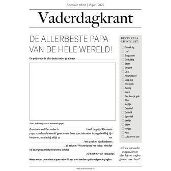 Vaderdagkrant voor meerdere kinderen | printable cadeau