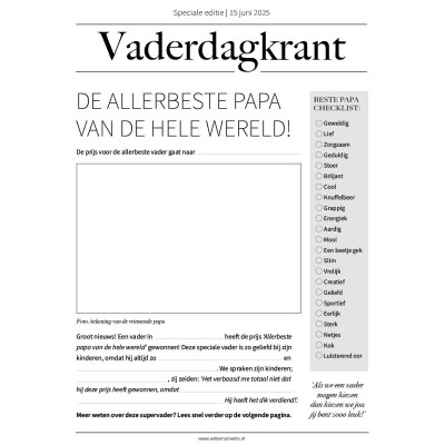 Vaderdagkrant voor meerdere kinderen | printable cadeau