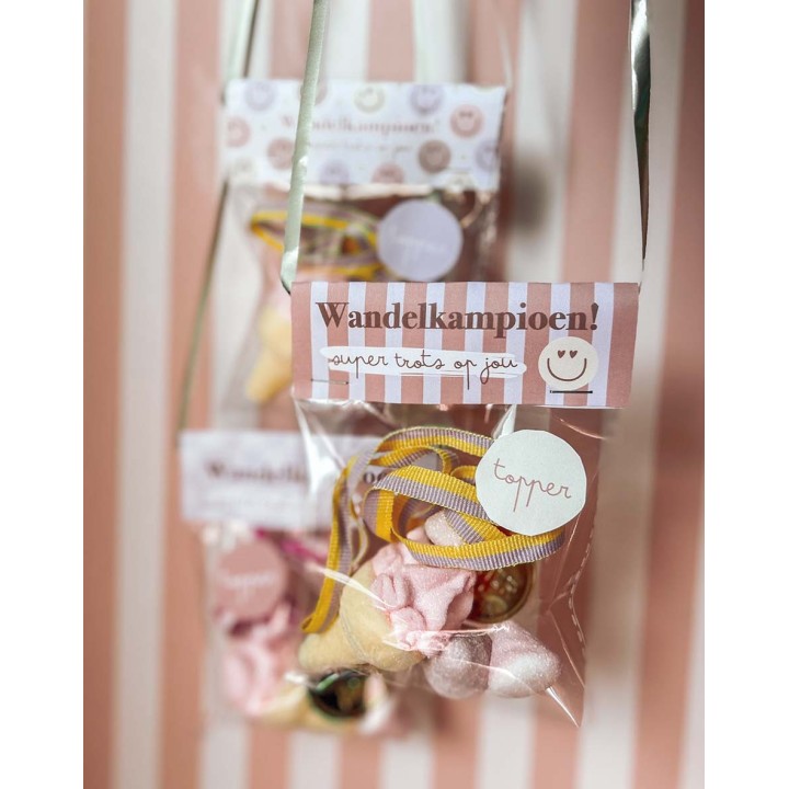 Avondvierdaagse traktatie labels printable | meisje