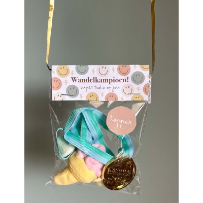 Avondvierdaagse traktatie labels printable | jongens