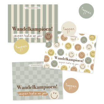 Avondvierdaagse traktatie labels printable | jongens