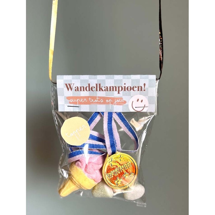 Avondvierdaagse traktatie labels printable | jongens