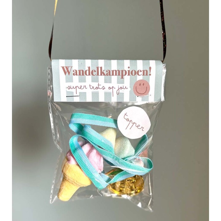 Avondvierdaagse traktatie labels printable | jongens