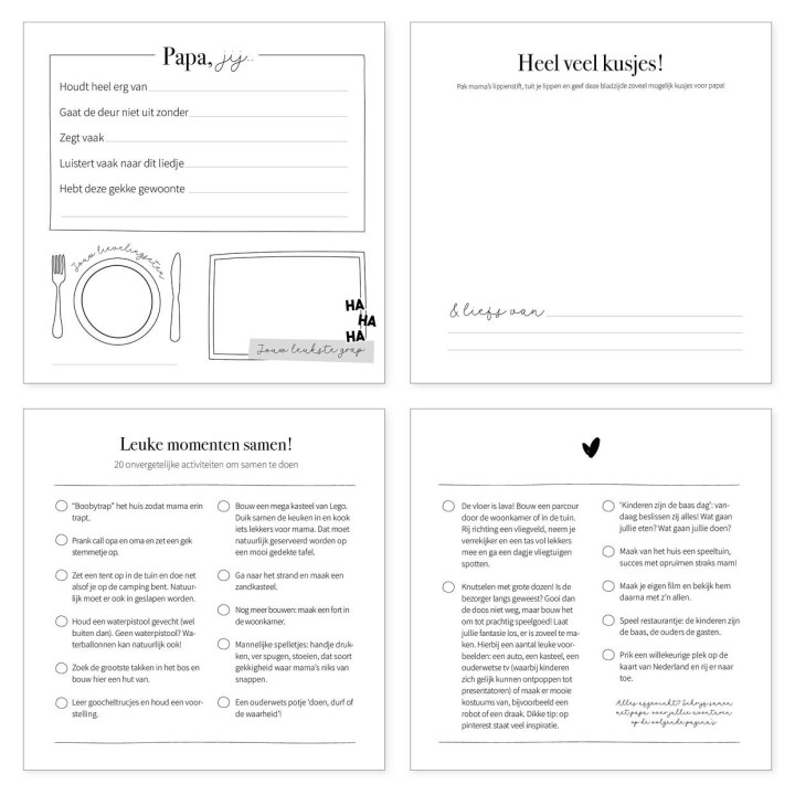 Vaderdagcadeau van meerdere kinderen | Invulboek voor papa