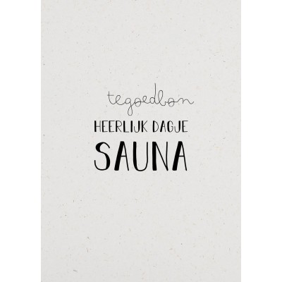 Cadeau kaart 'Heerlijk dagje sauna'