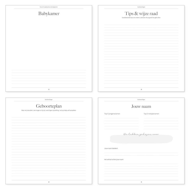 Zwangerschapsdagboek kopen? Linnen cover met madeliefjes