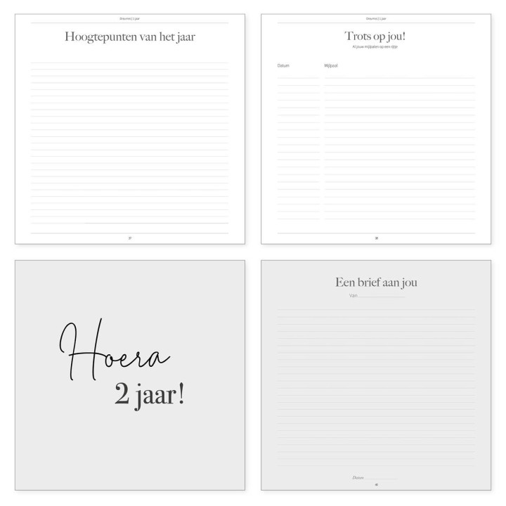 Opgroeiboek 'Jouw dreumes & peuterjaren' | neutraal | linnen