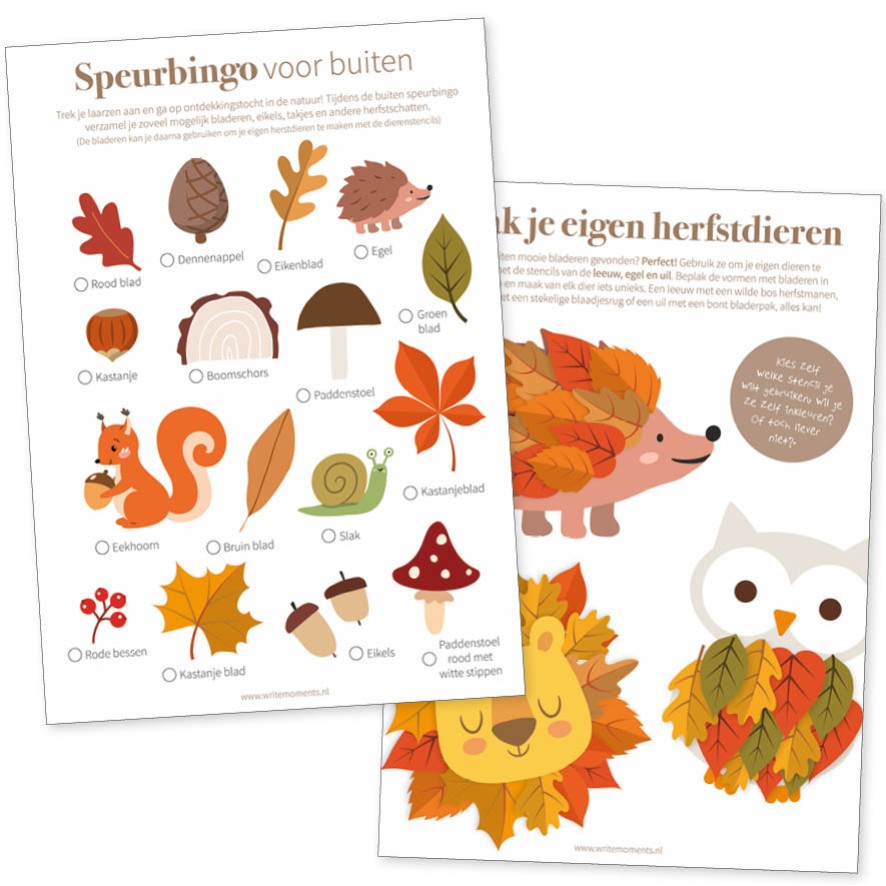 Herfst bingo, herfst speurtocht & herfst knutsel, je hoeft je niet te vervelen!
